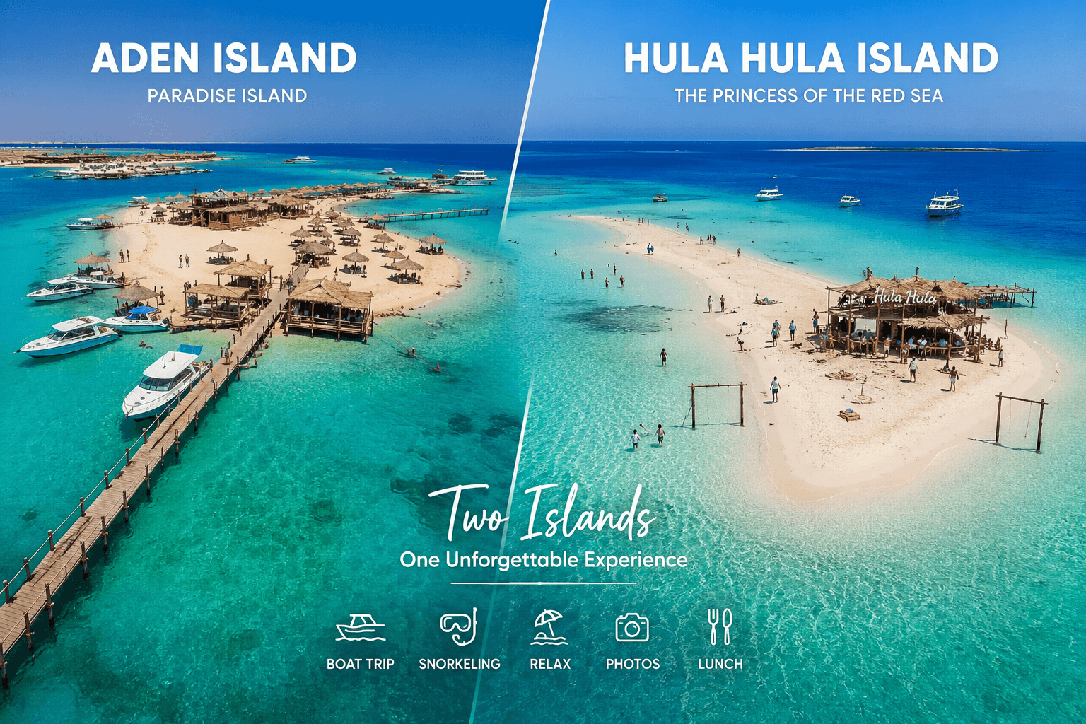 Hurghada: Hula Hula Escape & Eden Paradise Escape